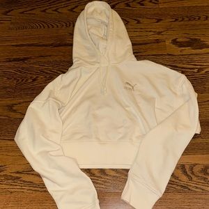 white pacsun puma cropped hoodie